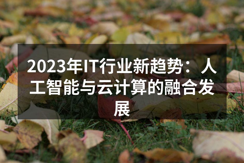 2023年IT行业新趋势：人工智能与云计算的融合发展